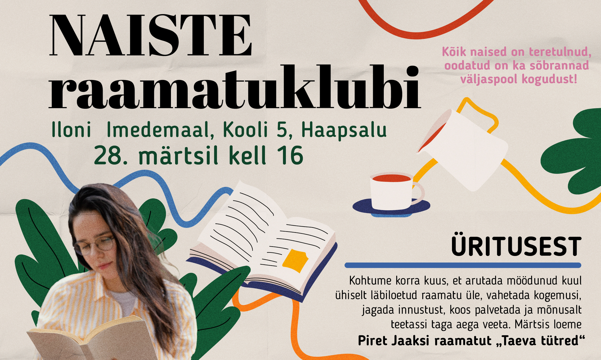 Naiste raamatuklubi 28. märtsil kell 16 Haapsalus